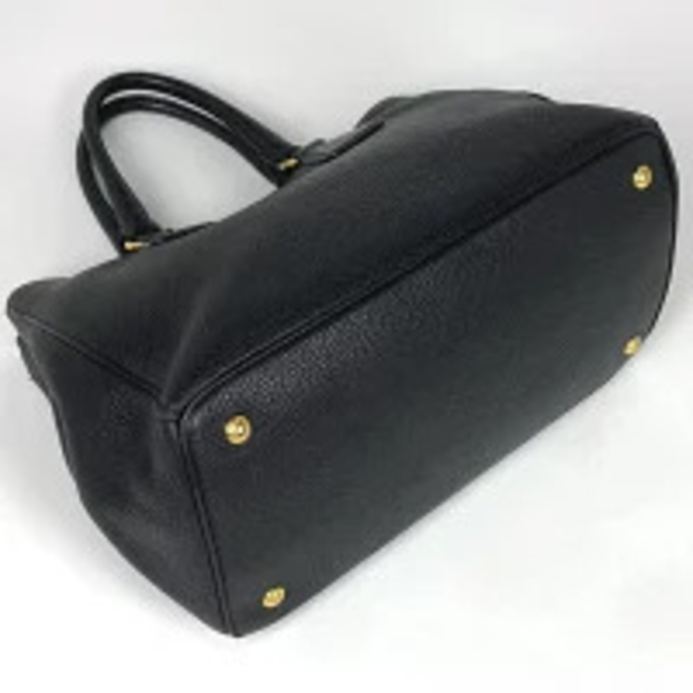 Prada bag leather Daino Vitello Black tote 2way Black